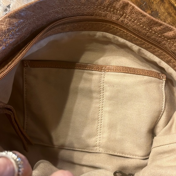 Brown Hobo Bag Soft Distressed Italian Leather - Picture 6 of 9